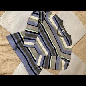 Stripped V Neck Sweater